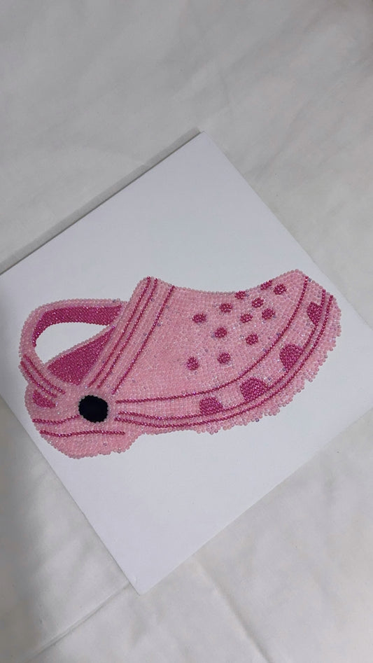 Pink croc gem canvas