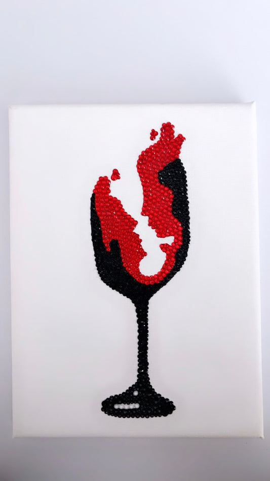Red two face wine glass