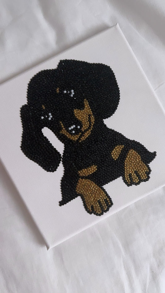 Dachshund gem canvas