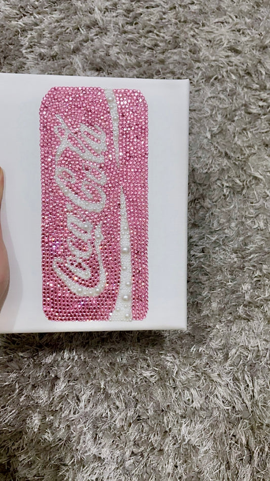 Pink Coca Cola can gem canvas