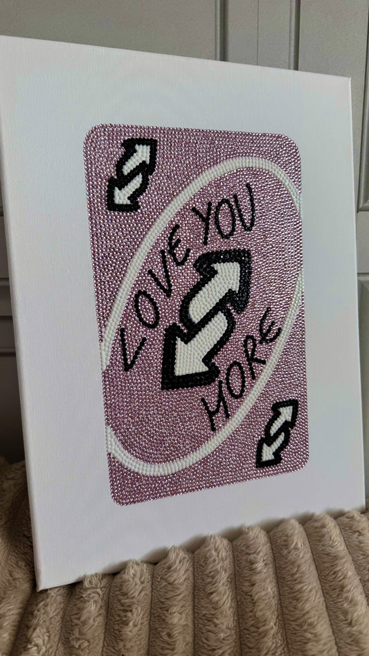 Uno love you more gem canvas