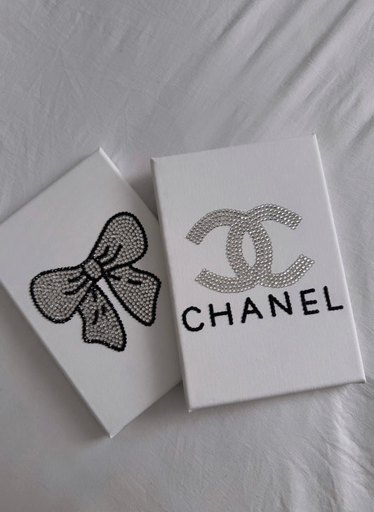 Silver and black Chanel and bow A4 (20x30) TEMPLATE