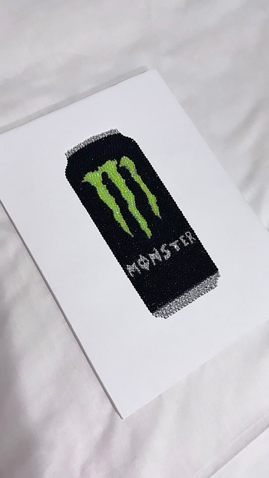 Monster can gem canvas