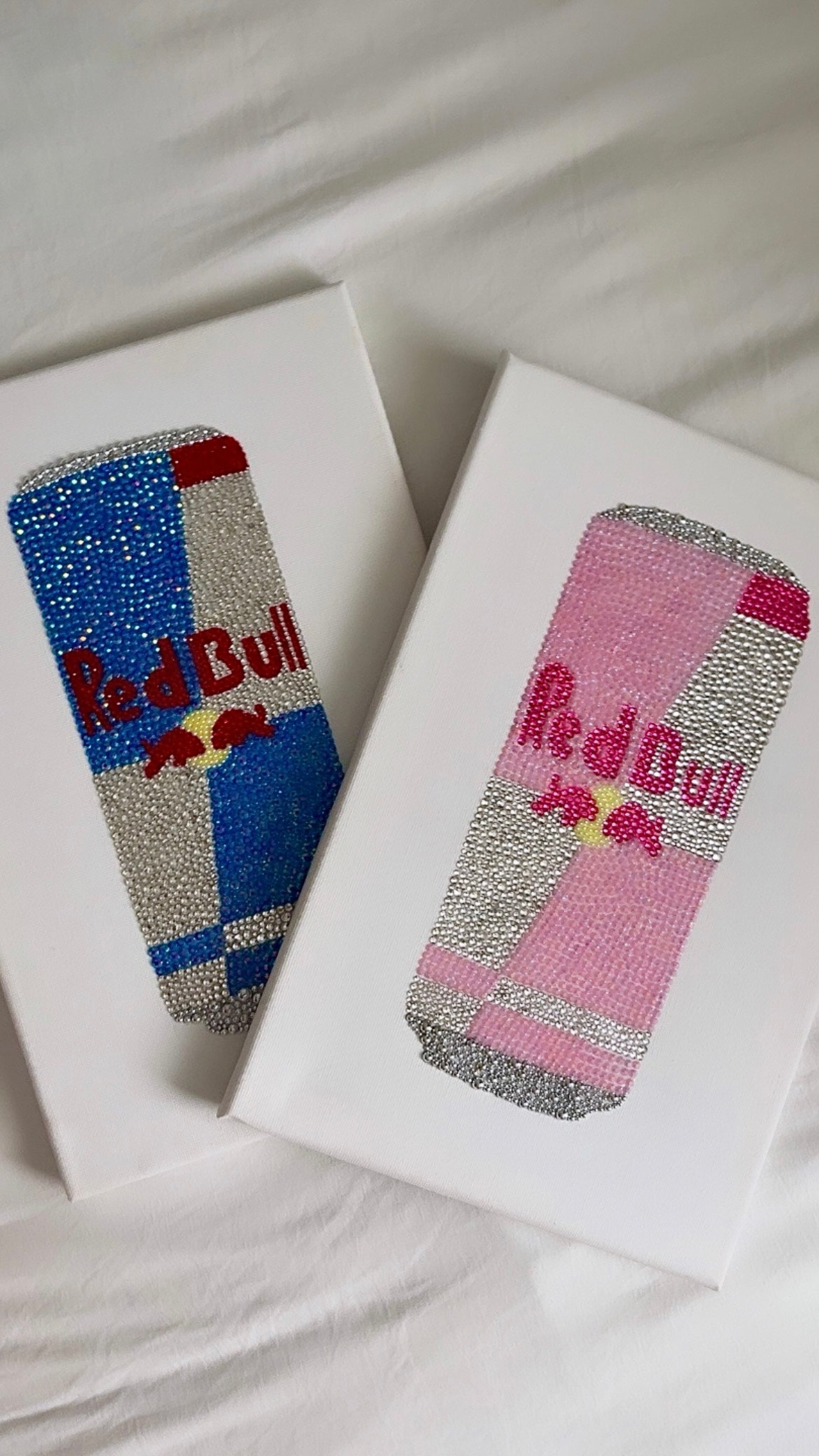 Pink and blue redbull duo
