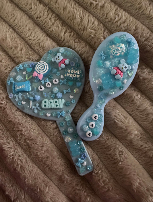 Matching 444 mirror and brush duo