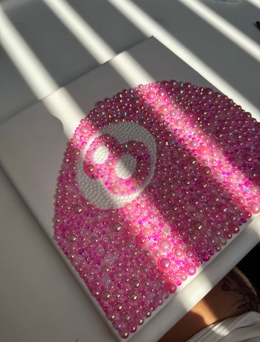 Pink 8 ball canvas