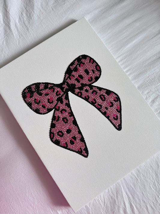 pink leopard print bow