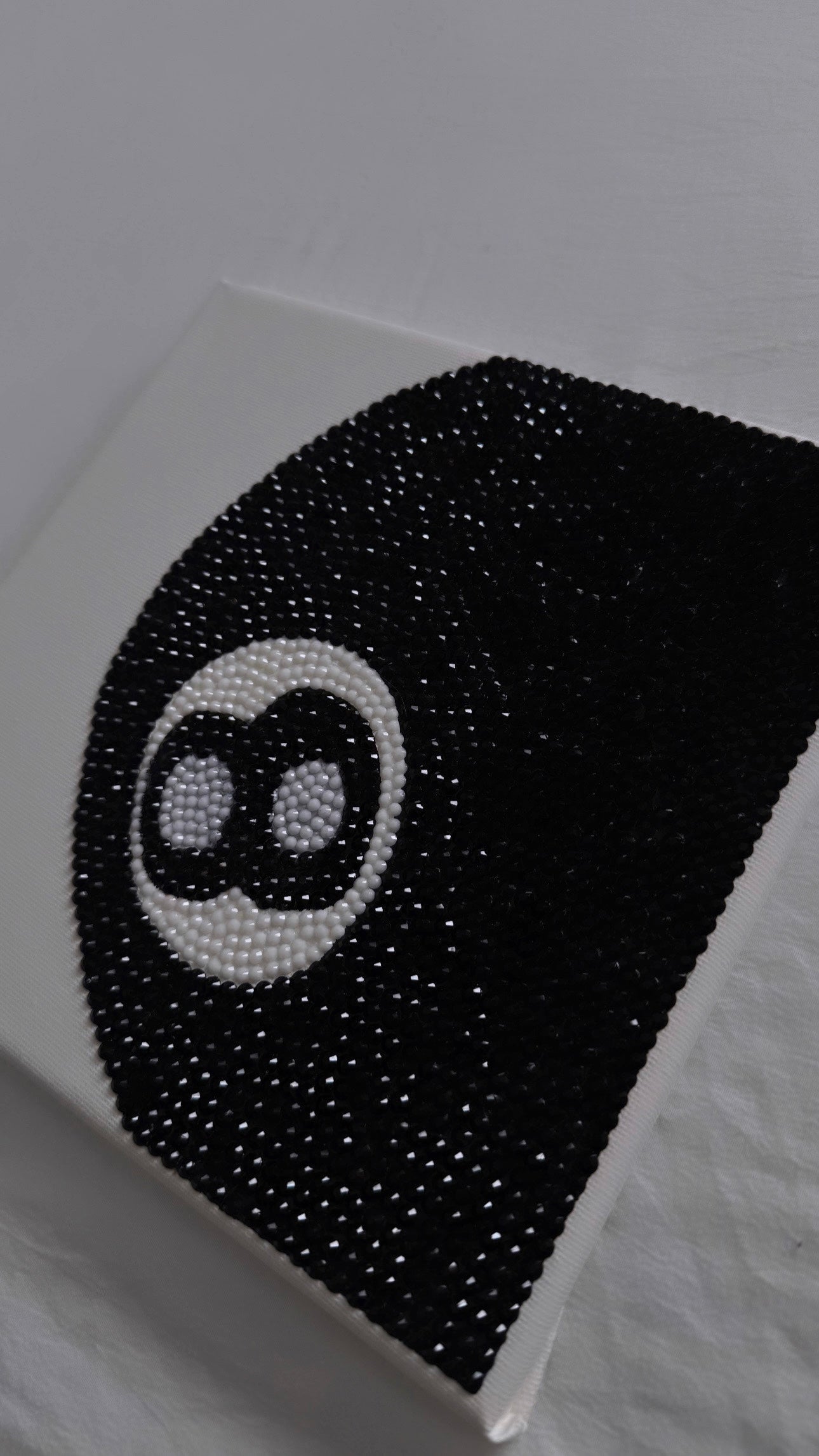 Black 8 ball gem canvas