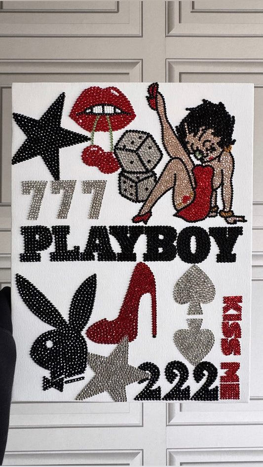 Playboy inspired gem canvas