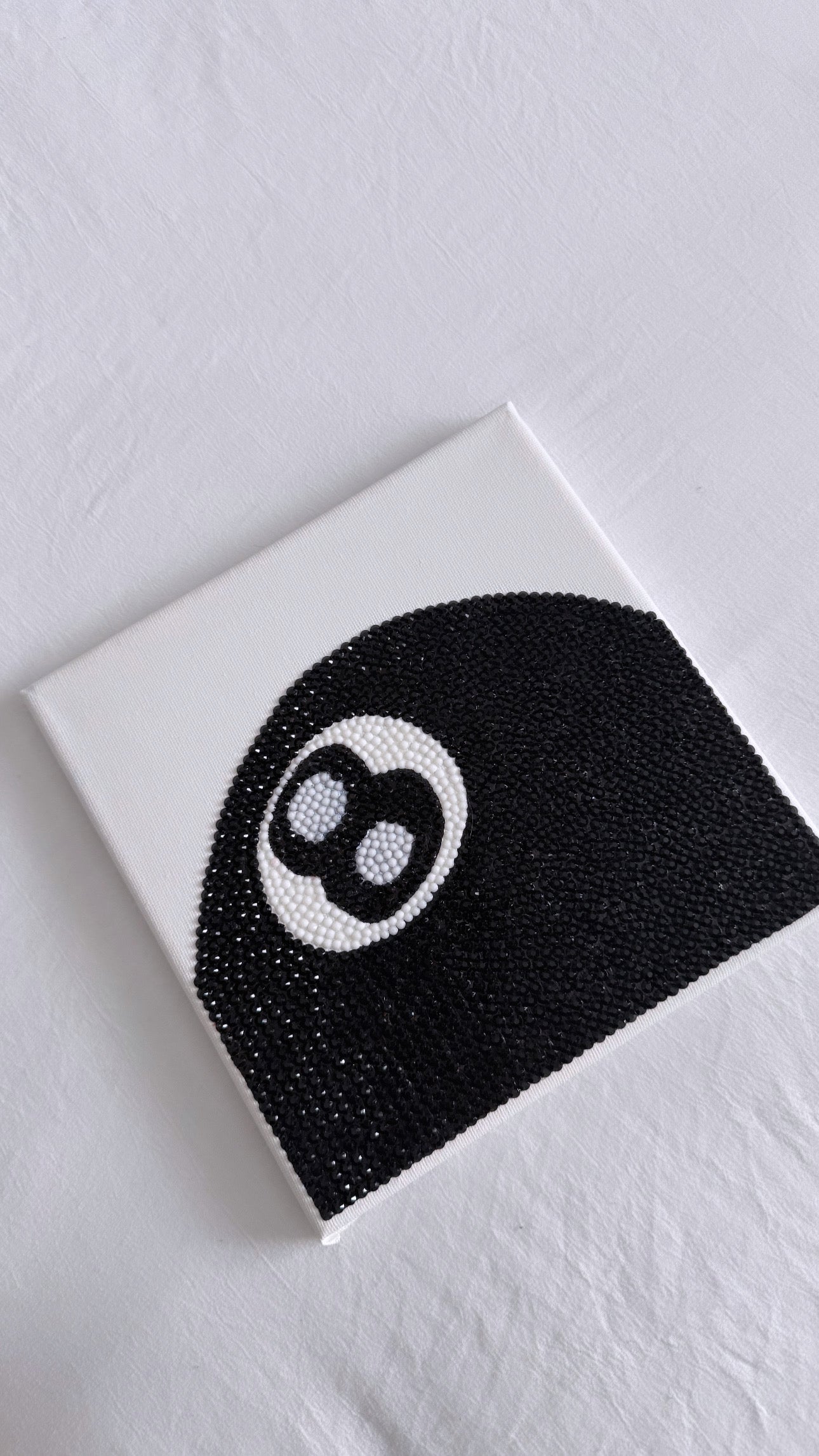 Black 8 ball gem canvas
