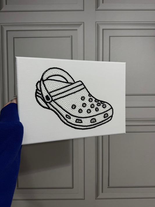 White croc gem canvas