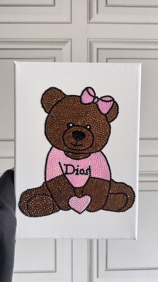 Dior teddy bear gem canvas