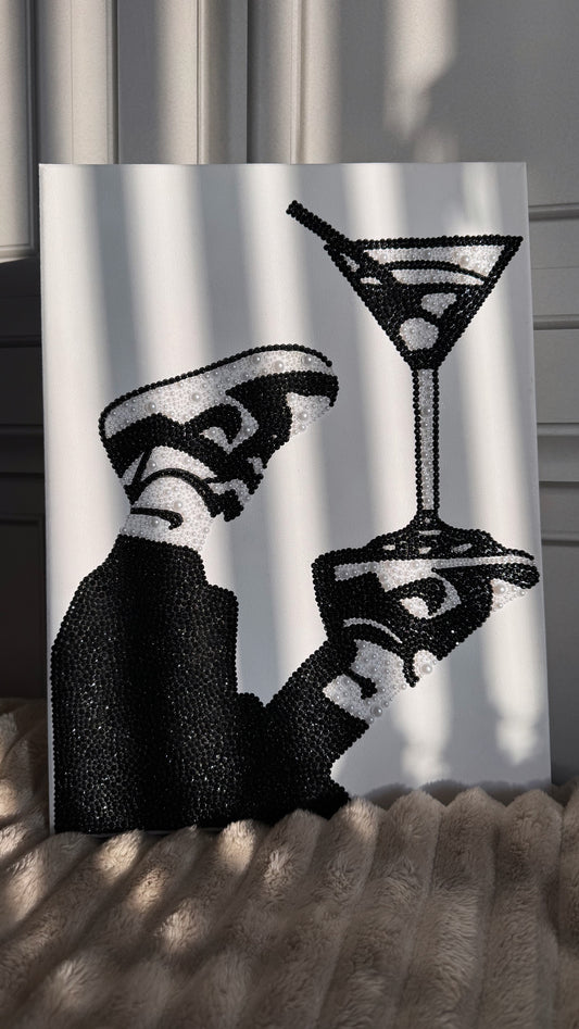 Jordan trainer martini glass gem canvas