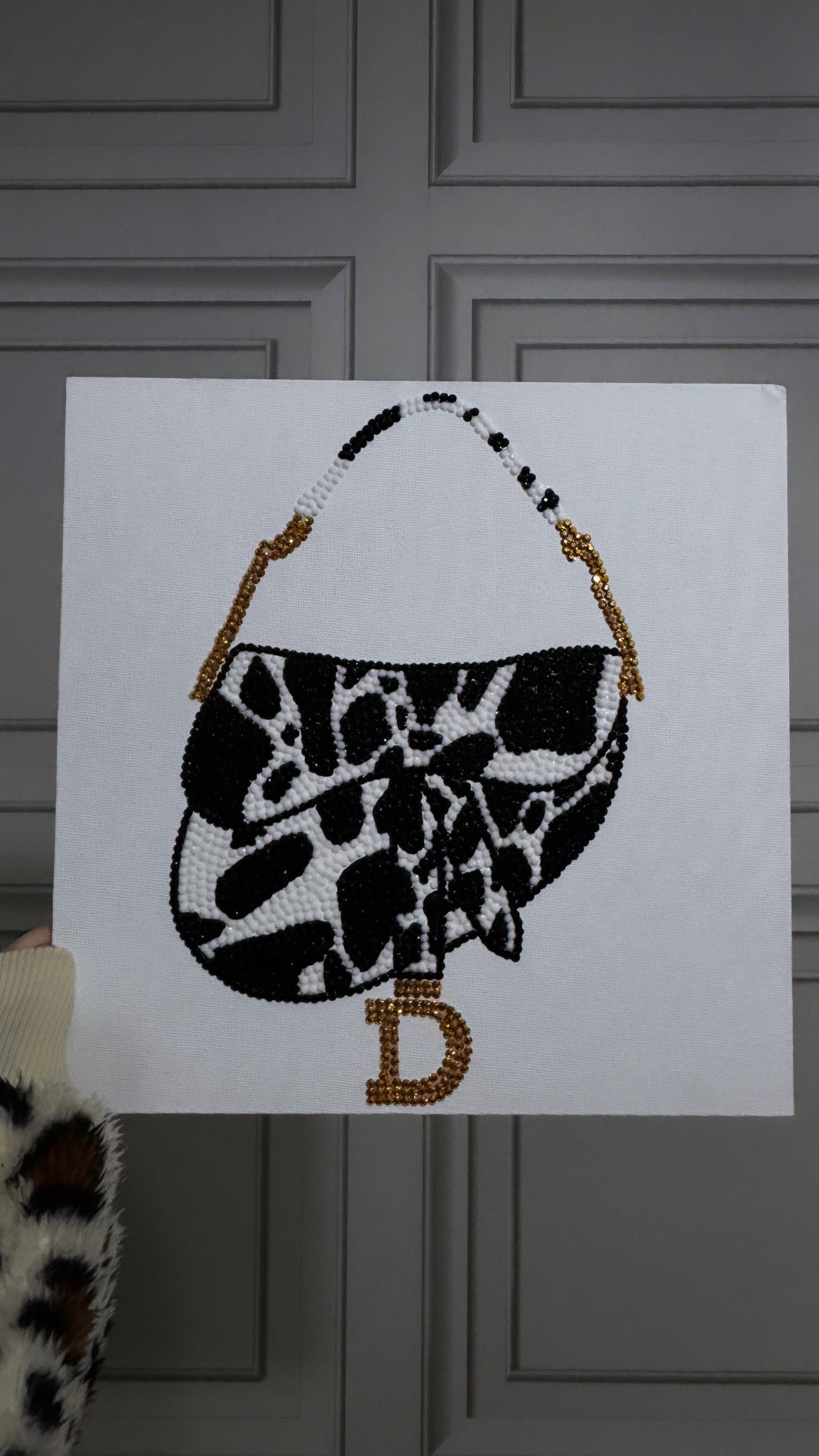 Cow print Dior bag panel