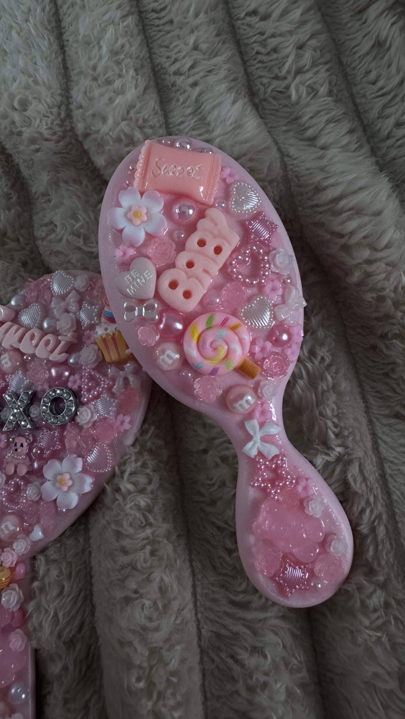 Pink mirror and brush duo