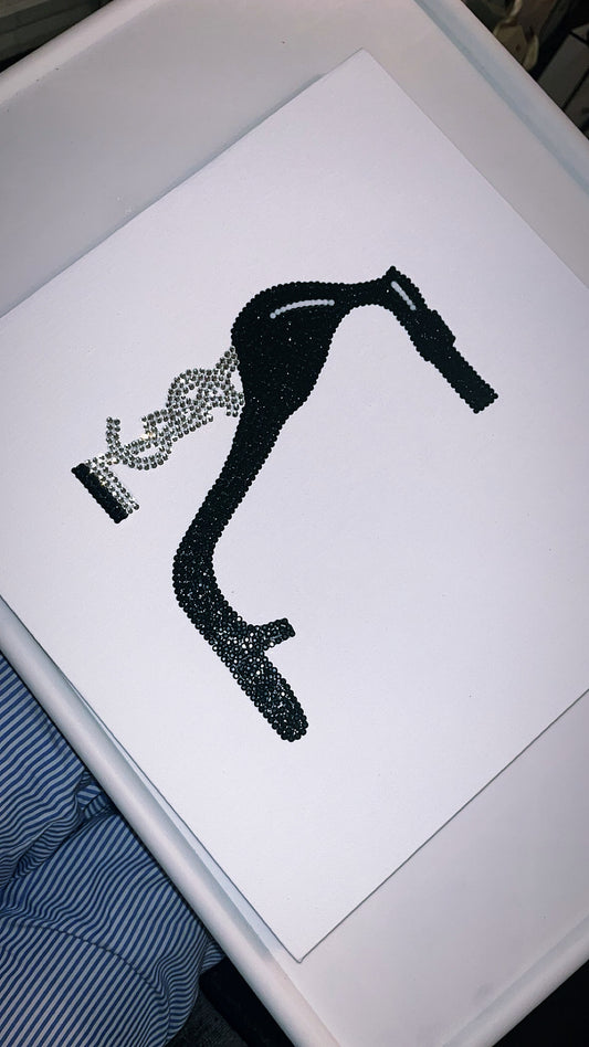 Black and silver YSL heel