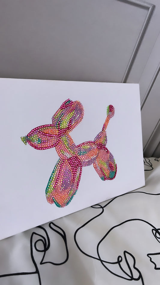 Balloon dog gem canvas
