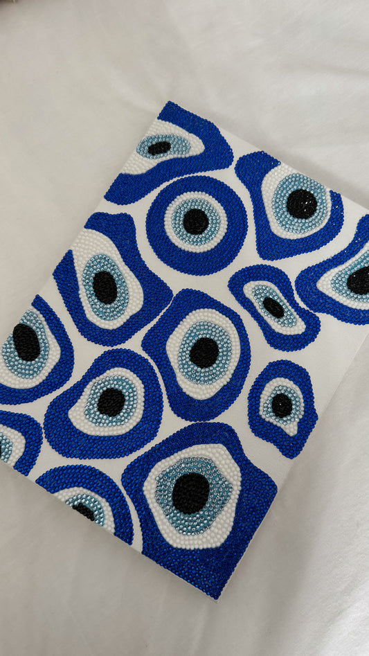 Blue evil eye canvas