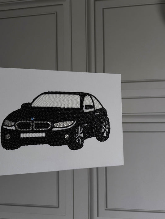 Black BMW car gem canvas