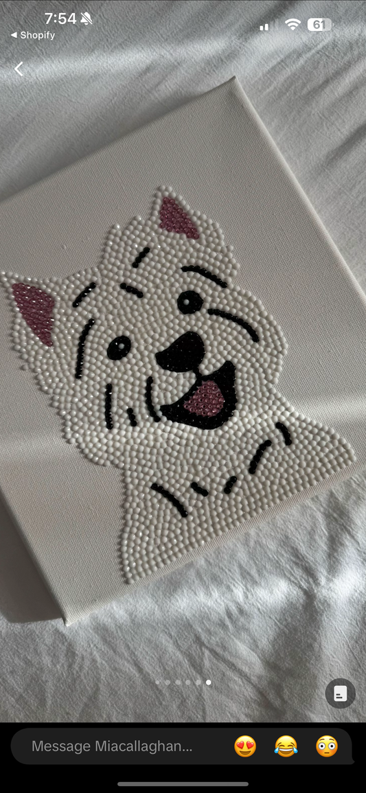 White dog canvas